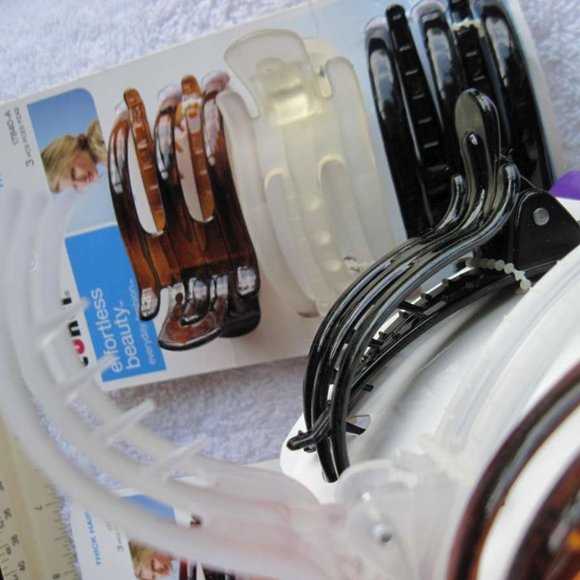 3 Scunci Thick Hair Hidden Hinge Secure Hold Jaw Claw Clips Glossy Frosted Matte - Picture 12 of 16